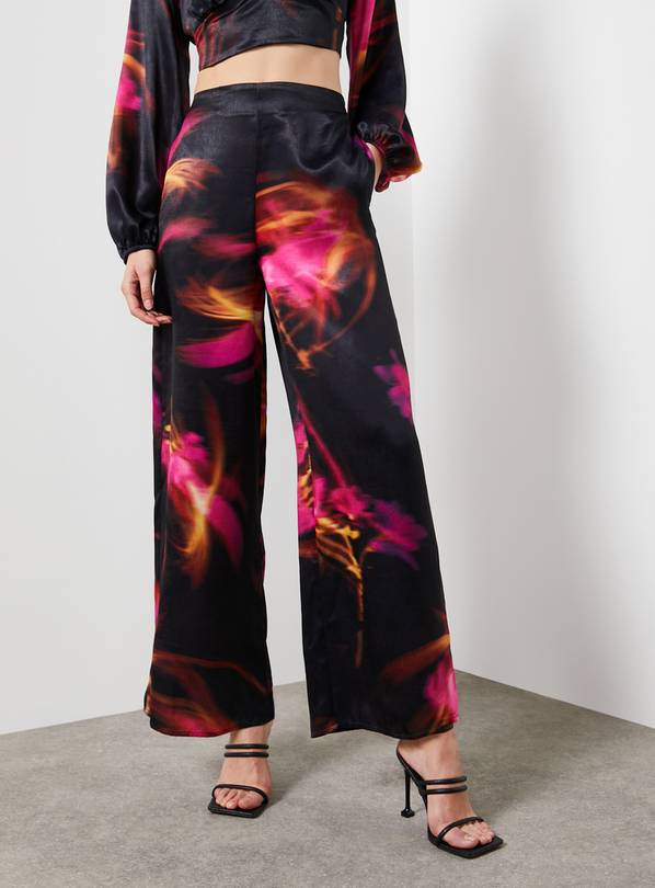 For All the Love Printed Satin Wide Leg Co-ord Trouser 16